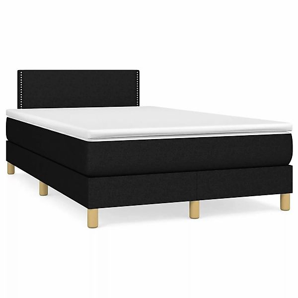 vidaXL Boxspringbett mit Matratze Schwarz 120x200 cm Stoff1373172 günstig online kaufen