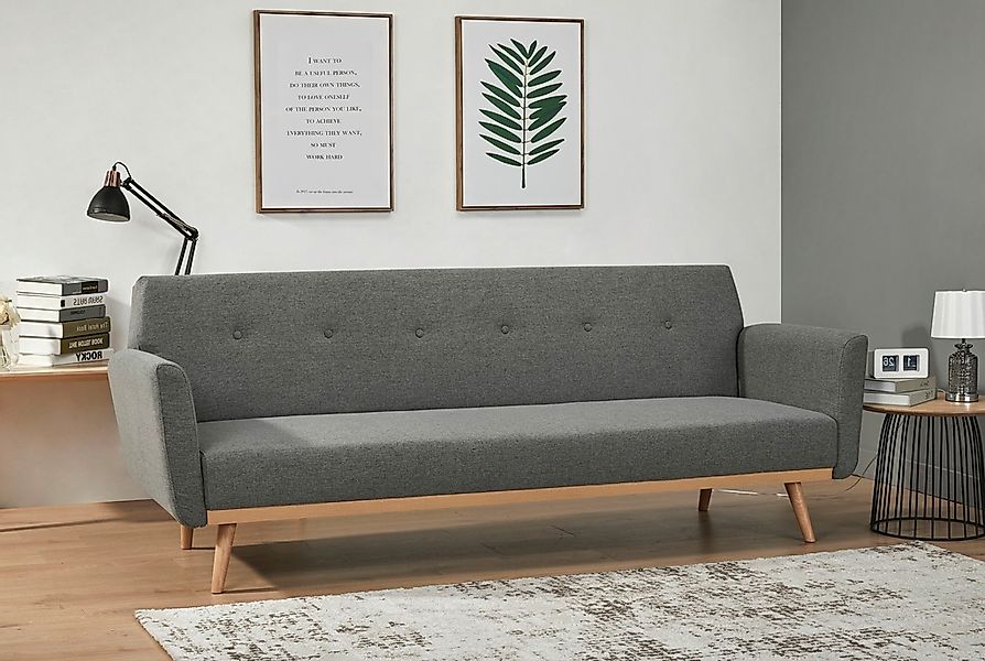 SalesFever Schlafsofa, Knopfheftung an der Rückenfläche günstig online kaufen