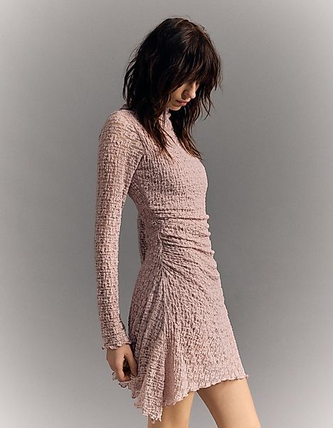 Bershka Minikleid Mit Raffung Damen M Rosa günstig online kaufen