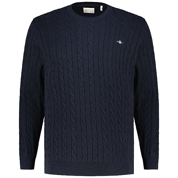 Gant Zopfstrickpullover aus Baumwolle Farbe dunkelblau Größe: 4XL günstig online kaufen
