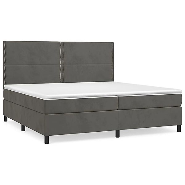vidaXL Boxspringbett mit Matratze Dunkelgrau 200x200 cm Samt1348922 günstig online kaufen
