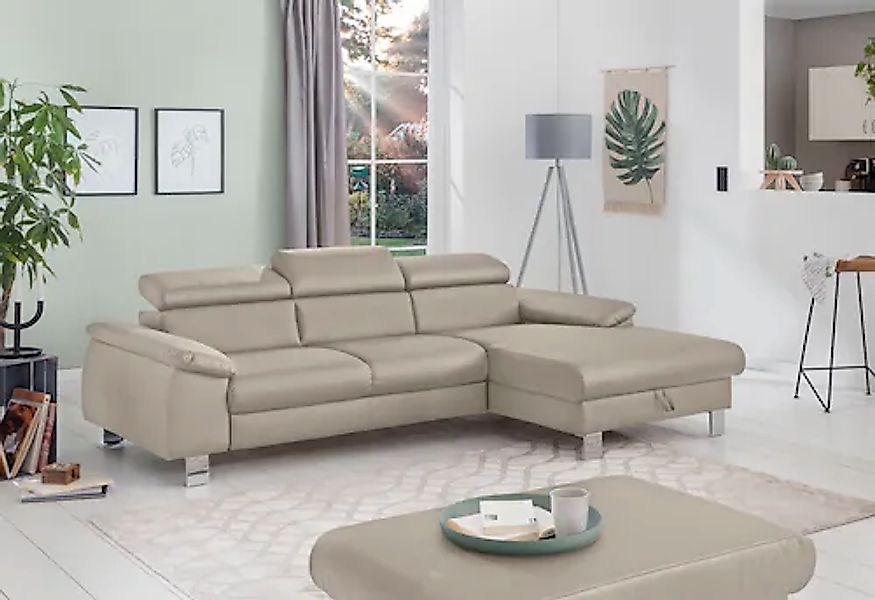 COTTA Ecksofa »Komaris L-Form, B: 244 cm« mit Kopfteilverstellung, optional günstig online kaufen