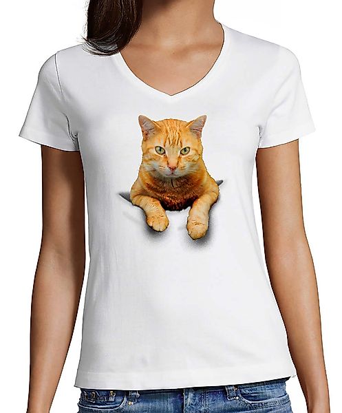 MyDesign24 T-Shirt Damen Katzen Print Shirt günstig online kaufen