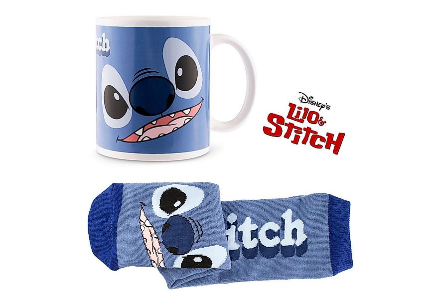 Lilo & Stitch Plüschfigur Disney Stitch Tasse und Socken Geschenk Set (Blau günstig online kaufen