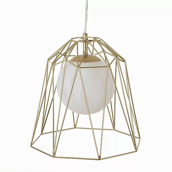 Deckenlampe 28,5 X 28,5 X 28 Cm Kristall Gold Metall Weiß günstig online kaufen