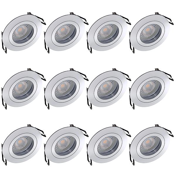 Oktaplex 12er Set Einbauleuchte Aluminium Lyon Flach 2700K Warmweiß 380lm 4 günstig online kaufen