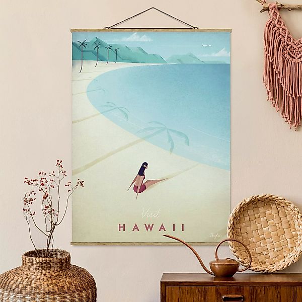 Stoffbild mit Posterleisten - Hochformat Reiseposter - Hawaii günstig online kaufen