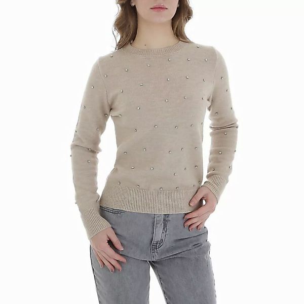 Ital-Design Strickpullover Damen Freizeit (88578862) Strass Stretch Strickp günstig online kaufen