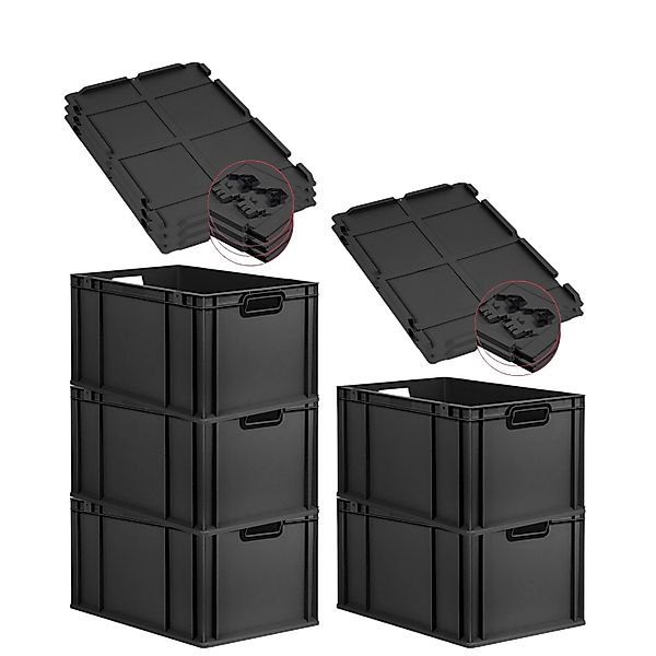 PROREGAL SuperSparSet 5x Eurobox Nextgen Color Mit Scharnierdeckel HxBxT 32 günstig online kaufen