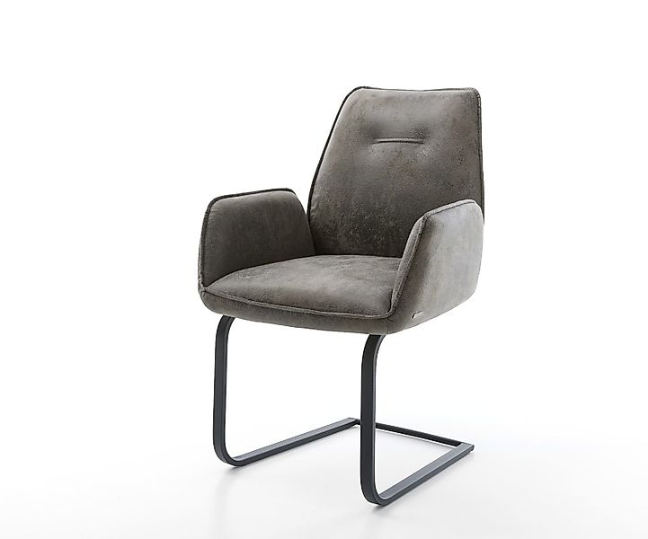 Freischwinger Zoa-Flex Mikrofaser Grau Antik Freischwinger flach Schwarz Ta günstig online kaufen