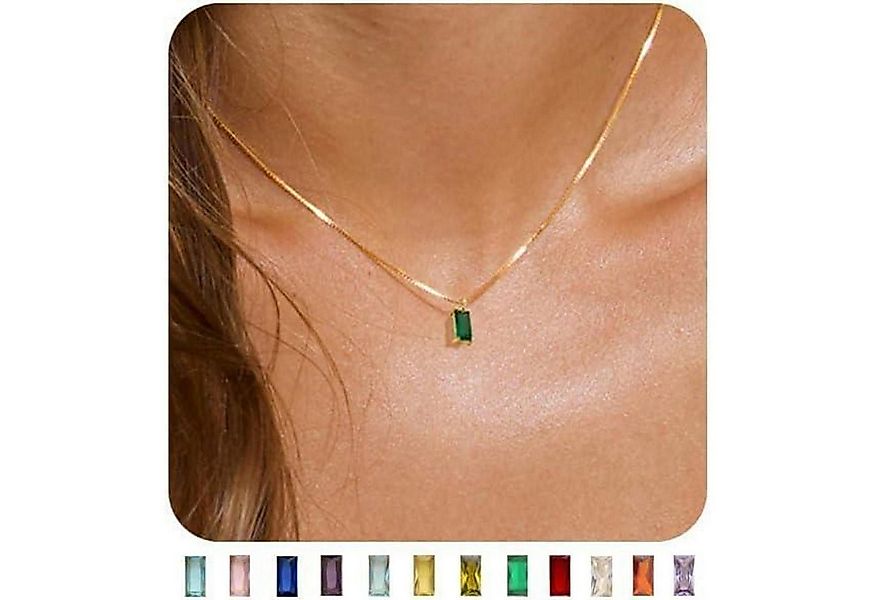 LuxusKollektion Kette und Anhänger Set Vergoldete Damen Geburtsstein Kette günstig online kaufen