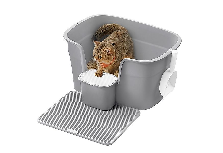 FEANDREA Katzentoilette, für große Katzen, mit hohen Seitenwänden, Schaufel günstig online kaufen