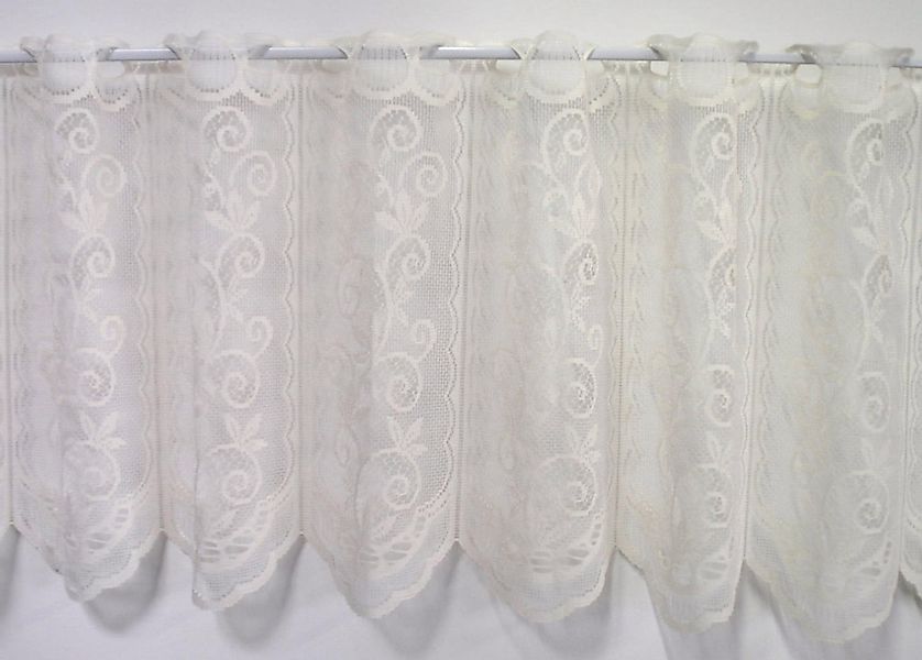 Stickereien Plauen Scheibengardine "Panneau Kringel" Stangendurchzug 1 Stk. günstig online kaufen