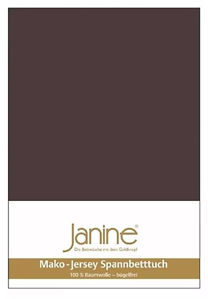 Janine Spannbetttuch Mako-Feinjersey 5007 dunkelbraun Größe:  150x200 cm günstig online kaufen