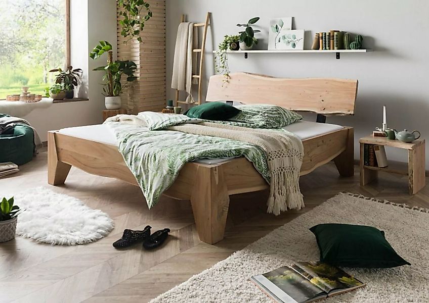 Massivmoebel24 Massivholzbett Bett Akazie 180x200 Akazie natur lackiert PUR günstig online kaufen