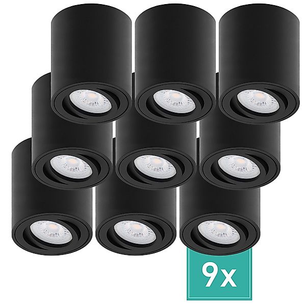 Oktaplex 9er Set Decken Spot Lile M inkl. LED-Module 3-Stufen Dimmbar Warmw günstig online kaufen