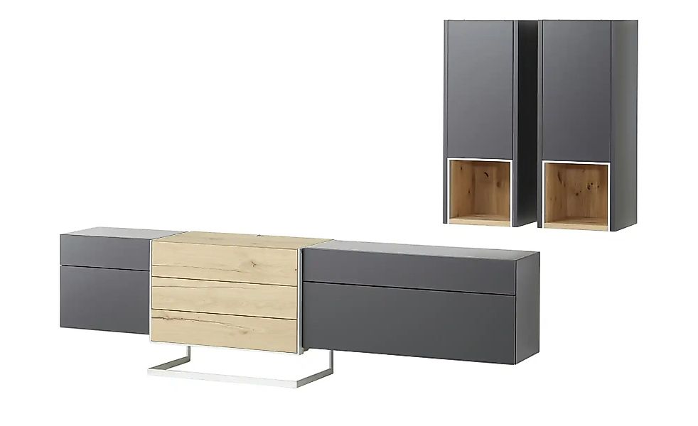 Wohnwert Wohnwand  Media Design ¦ schwarz ¦ Maße (cm): B: 272 H: 198 T: 49. günstig online kaufen