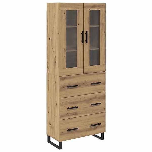 vidaXL Highboard 2-Tlg Artisan-Eiche Engineered Wood und Glas 3415996 günstig online kaufen