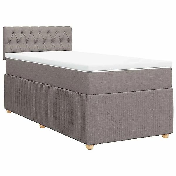 vidaXL Boxspringbett mit Matratze Taupe 100x200 cm Stoff 3287378 günstig online kaufen