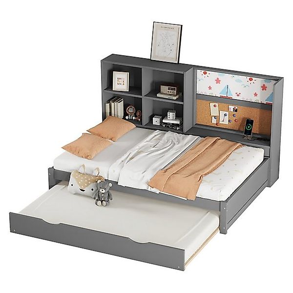 MODFU Kinderbett Stauraumbett Funktionsbett Holzbett Einzelbett günstig online kaufen