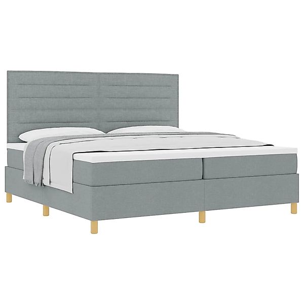 vidaXL Boxspringbett mit Matratze Hellgrau 200 x 200 cm Stoff 3339567 günstig online kaufen