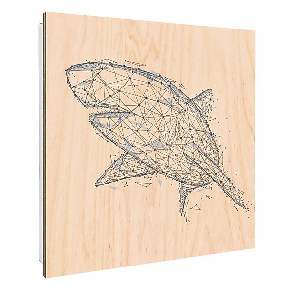 Banjado Schlüsselkasten mit Holzfront 30x30cm Weiß Scharnier Links 50 Haken günstig online kaufen