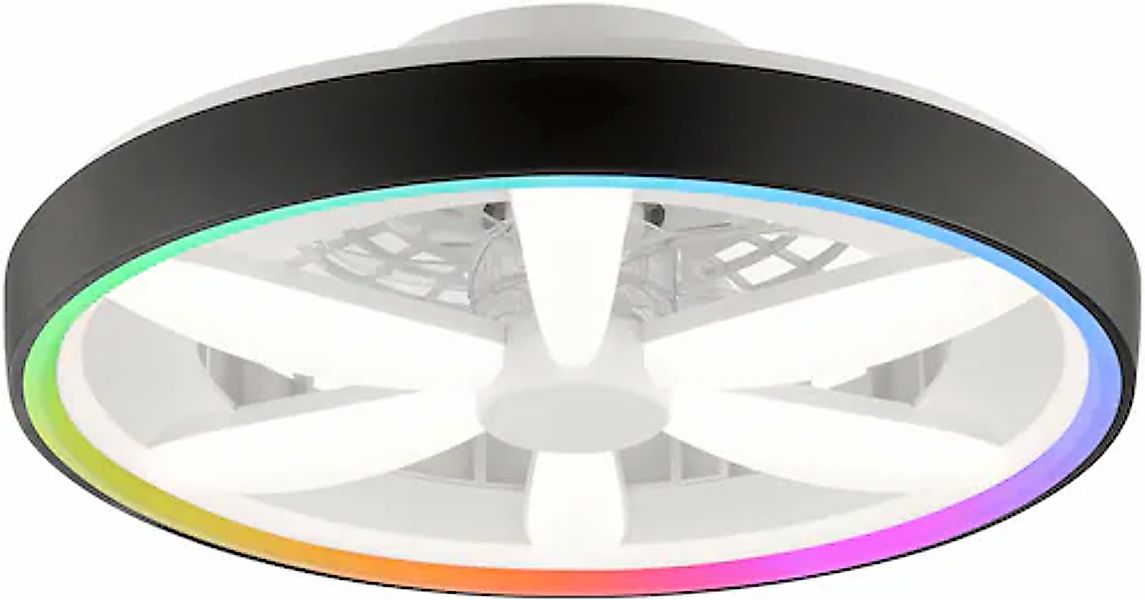 Brilliant LED Deckenleuchte »Gaiano«, 1 flammig, Ø 48cm mit Ventilator, 640 günstig online kaufen
