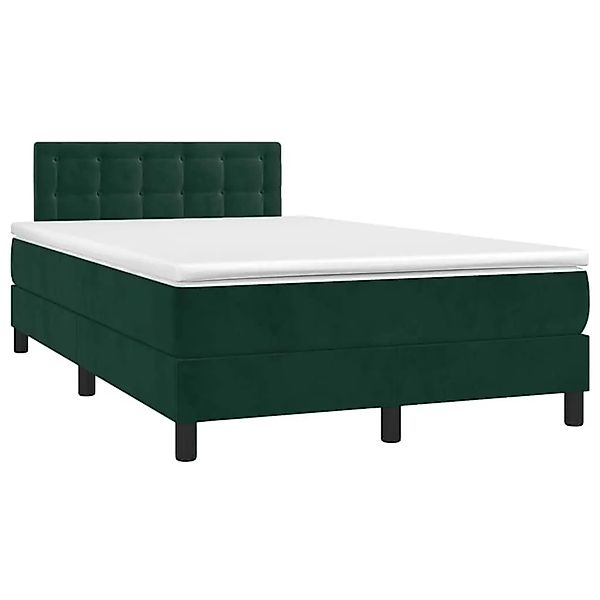 vidaXL Boxspringbett mit Matratze & LED Dunkelgrün 120x190 cm Samt 3270180 günstig online kaufen