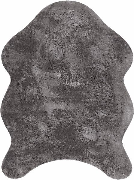 Paco Home Fellteppich "Pelt 640" fellförmig 16 mm Höhe Kunstfell, Uni Farbe günstig online kaufen