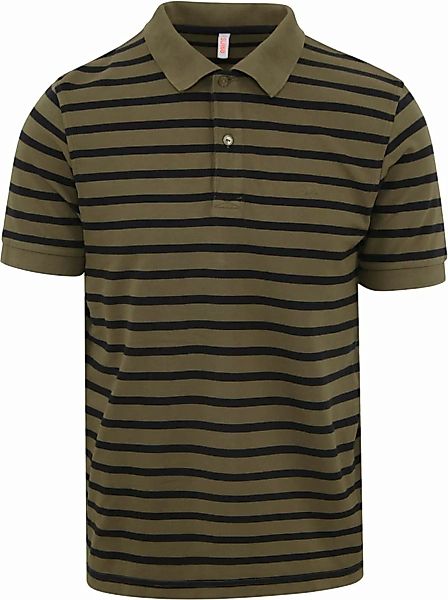 Sun68 Poloshirt Streifen Grün - Größe XL günstig online kaufen