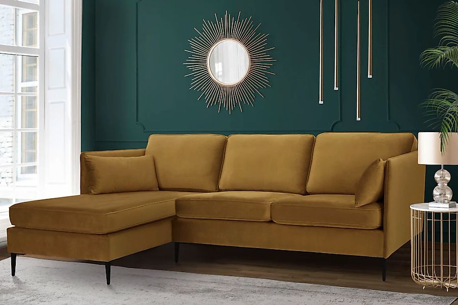 Leonique Ecksofa "Light L-Form" inklusive loser Zierkissen, mit schmalen Ar günstig online kaufen