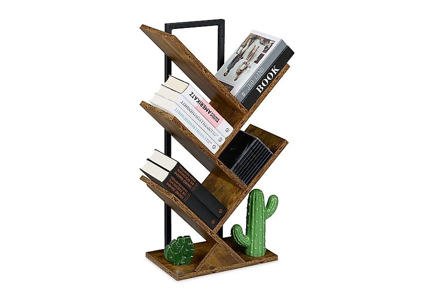 relaxdays Bücherregal 4 Fäch, Industrial-Schwarz günstig online kaufen