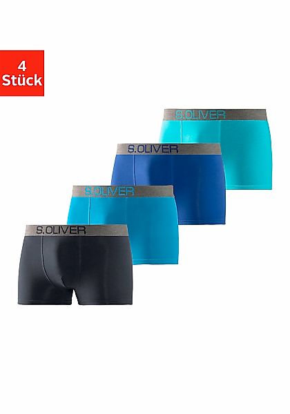 s.Oliver Boxer "Boxershorts für Herren", (Packung, 4 St.), mit kontrastfarb günstig online kaufen