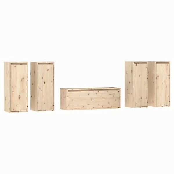 vidaXL TV-Schrank TV-Schränke 5 Stk Massivholz Kiefer Lowboard Lowboard günstig online kaufen