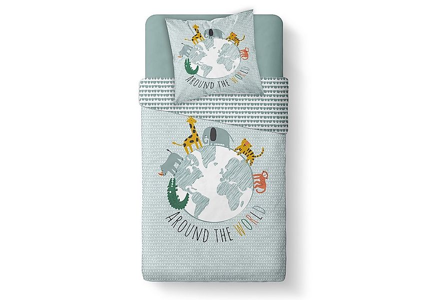 Familando Kinderbettwäsche Around the World 135x200 80x80 cm aus 100% Baumw günstig online kaufen