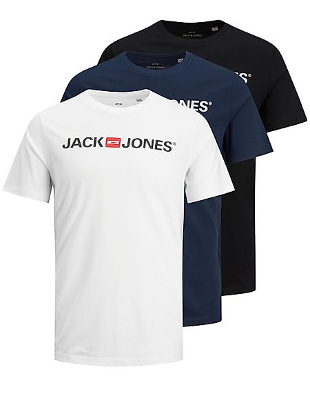 Jack & Jones Rundhalsshirt "JJECORP im 3er Pack mit Print und Rundhalsaussc günstig online kaufen