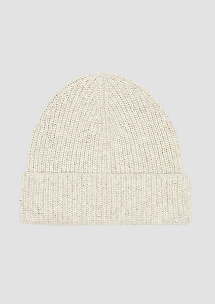 s.Oliver Strickmütze Mütze Gestrickte Beanie mit Schmuckperlen günstig online kaufen