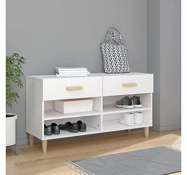 furnicato Schuhschrank Weiß 102x35x55 cm Holzwerkstoff günstig online kaufen