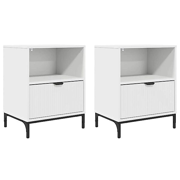 vidaXL Nachttische 2 Stk Weiß 49 x 36 x 61 cm Holzwerkstoff 883475 günstig online kaufen