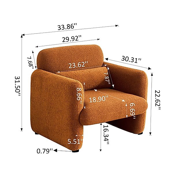 FUROKOY Loungesessel Armstuhl Einzelsofa Sofasessel Polsterstuhl günstig online kaufen
