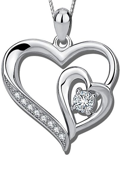 Limana Herzkette 925 Sterling Silber Kette mit Herz Anhänger Liebe Silberke günstig online kaufen