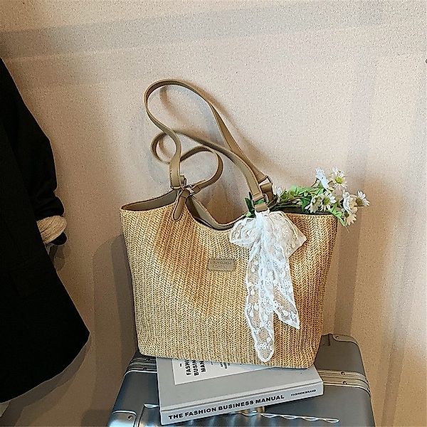 RWEUOQ Strandtasche Schultertasche Umhängetasche aus Stroh günstig online kaufen