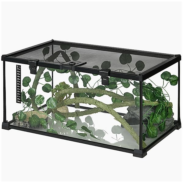 PawHut Reptilienbox Reptilienaufzucht Terrarium transparenter Deckel Schieb günstig online kaufen