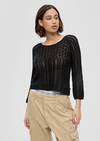 QS Strickpullover Pullover aus Ajourstrick günstig online kaufen
