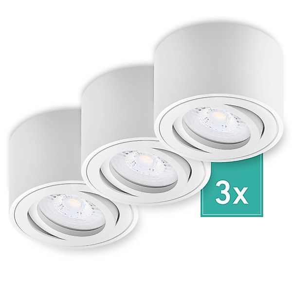 Oktaplex 3er Set Aluminium Deckenspot Lile S Schwenkbar inkl. LED-Module Ne günstig online kaufen