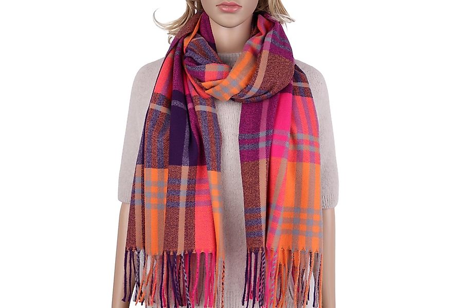 MIRROSI Modeschal weicher und warmer Schal Karo Kariert mit Fransen, 70 x18 günstig online kaufen