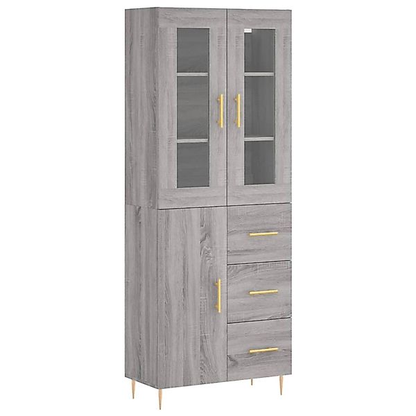 vidaXL Highboard Grau Sonoma 69,5x34x180 cm Holzwerkstoff 3198463 günstig online kaufen
