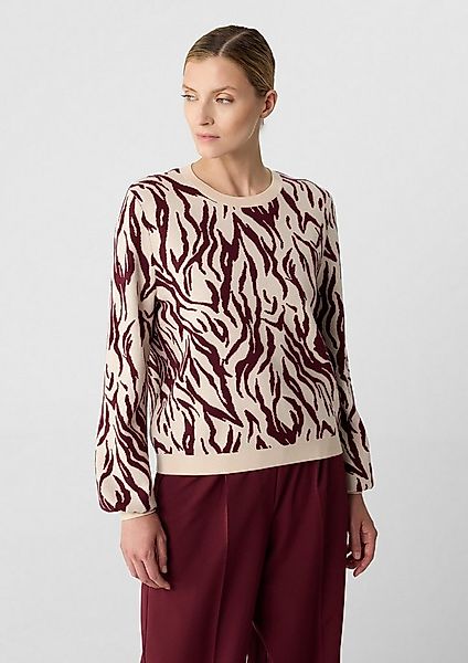 comma Longpullover Strickpullover Strickpullover im Relaxed Fit mit Animal- günstig online kaufen