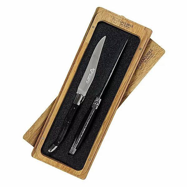 Laguiole en Aubrac Steakmesser Set 2-teilig Ebenholz (Ebène) 23 cm günstig online kaufen