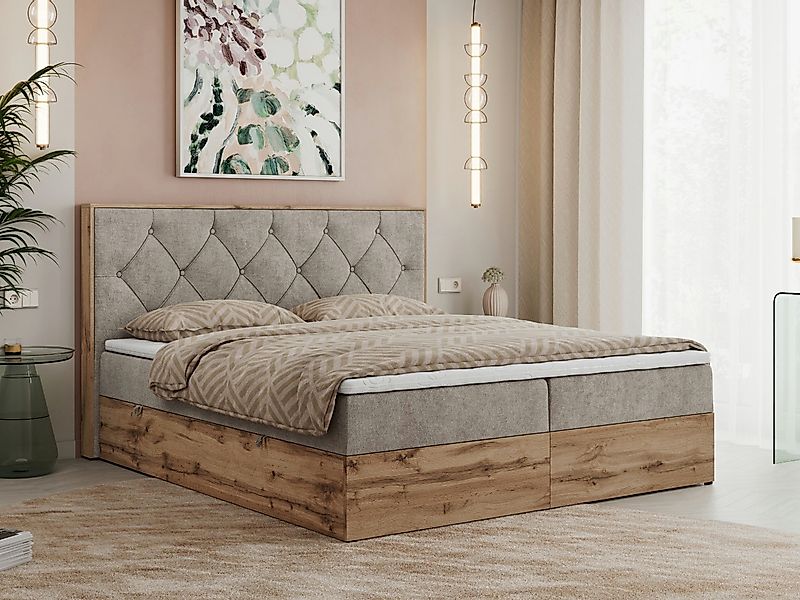 MKS MÖBEL Boxspringbett VENETO (Polsterbett, zwei günstig online kaufen